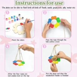 Children's Outdoor Bird Feeder DIY Wooden Graffiti Feeder Outdoor Toy Set Suitable for Boys and Girls