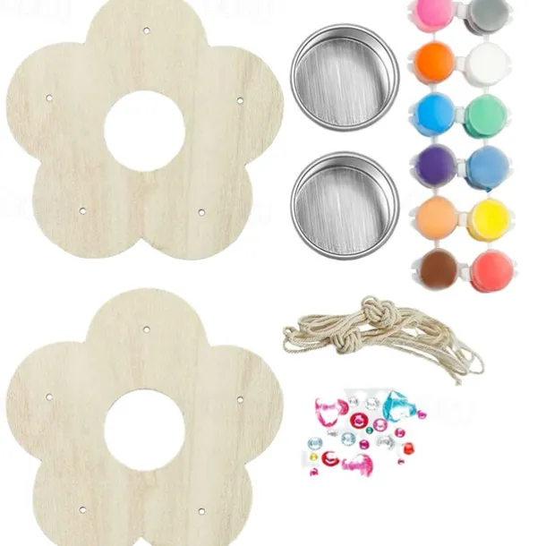 Children's Outdoor Bird Feeder DIY Wooden Graffiti Feeder Outdoor Toy Set Suitable for Boys and Girls