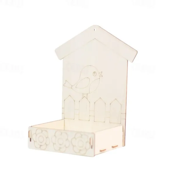 Children's Outdoor Bird Feeder DIY Wooden Graffiti Feeder Outdoor Toy Set Suitable for Boys and Girls