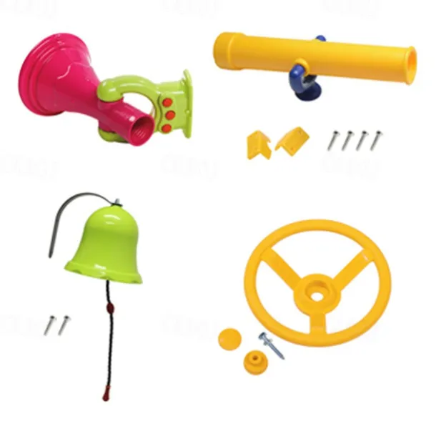 Children's toy set combination round steering wheel plastic telescope sounding horn bell toy accessories