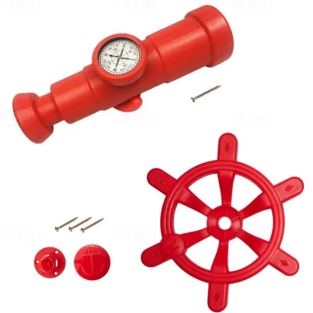 Children's toy set combination round steering wheel plastic telescope sounding horn bell toy accessories