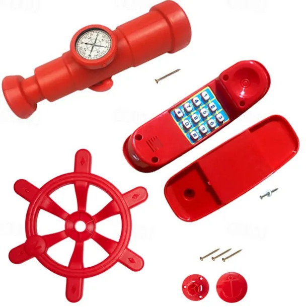 Children's toy set combination round steering wheel plastic telescope sounding horn bell toy accessories