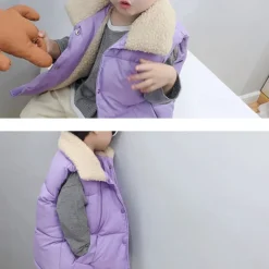 Child's Girls' Vest Coat Sleeveless Black White Yellow Solid Color Pocket Fall Winter Neutral School 4-12 Years