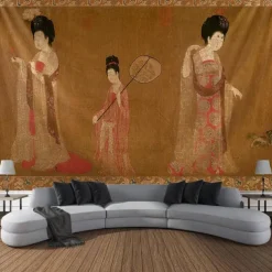 Chinese Screen Hanging Tapestry Wall Art Large Tapestry Mural Decor Photograph Backdrop Blanket Curtain Home Bedroom Living Room Decoration