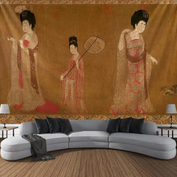 Chinese Screen Hanging Tapestry Wall Art Large Tapestry Mural Decor Photograph Backdrop Blanket Curtain Home Bedroom Living Room Decoration