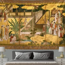 Chinese Screen Hanging Tapestry Wall Art Large Tapestry Mural Decor Photograph Backdrop Blanket Curtain Home Bedroom Living Room Decoration