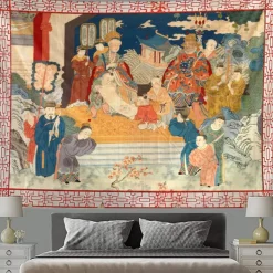 Chinese Screen Hanging Tapestry Wall Art Large Tapestry Mural Decor Photograph Backdrop Blanket Curtain Home Bedroom Living Room Decoration