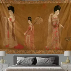 Chinese Screen Hanging Tapestry Wall Art Large Tapestry Mural Decor Photograph Backdrop Blanket Curtain Home Bedroom Living Room Decoration