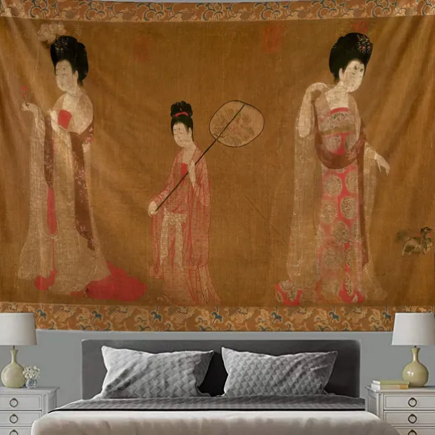 Chinese Screen Hanging Tapestry Wall Art Large Tapestry Mural Decor Photograph Backdrop Blanket Curtain Home Bedroom Living Room Decoration