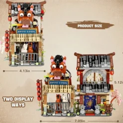 Chinese Street View Ancient Post Station Mini Building Blocks Building Toys Model Set for Girls Boys 6-12 Years Old 997 PCS Simulation Architecture Construction Toy Gift Idea for Adults