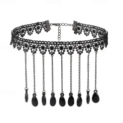 Choker Necklace Lace Tattoo Choker Punk Goth Fashion Gothic Lolita Jewelry Retro Vintage Style Lace Up Artificial Gemstones Lace Alloy Women's Girls' Costume Jewelry