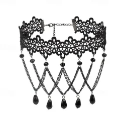 Choker Necklace Lace Tattoo Choker Punk Goth Fashion Gothic Lolita Jewelry Retro Vintage Style Lace Up Artificial Gemstones Lace Alloy Women's Girls' Costume Jewelry
