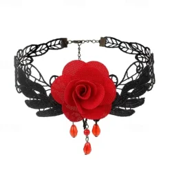 Choker Necklace Lace Tattoo Choker Punk Goth Fashion Gothic Lolita Jewelry Retro Vintage Style Lace Up Artificial Gemstones Lace Alloy Women's Girls' Costume Jewelry