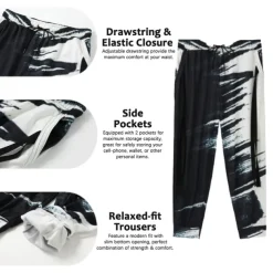 Christmas Brushstrokes Mens Graphic Pants | Casual Sports Outdoor Black Cotton | Graffiti | Sweatpants Joggers Trousers Drawstring Side Pockets Elastic Waist Prints Comfort Breathable Daily Blend