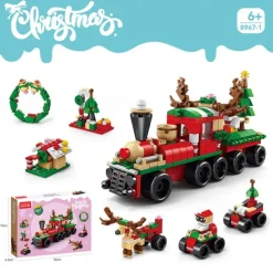 Christmas Building Blocks Sets Building Brickheadz Kit Santa/Reindeer/Snowman/Gingerbread Man Blocks Bricks Set Christmas Decorations and Gifts for Kids Boys Girls Adult