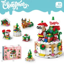 Christmas Building Blocks Sets Building Brickheadz Kit Santa/Reindeer/Snowman/Gingerbread Man Blocks Bricks Set Christmas Decorations and Gifts for Kids Boys Girls Adult