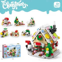 Christmas Building Blocks Sets Building Brickheadz Kit Santa/Reindeer/Snowman/Gingerbread Man Blocks Bricks Set Christmas Decorations and Gifts for Kids Boys Girls Adult