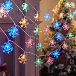 Christmas Decor Lights Snowflake Fairy String Lights Battery / USB Powered 10/20/40 LED Christmas New Year Party Holiday Home Garden Balcony Tree Decoration