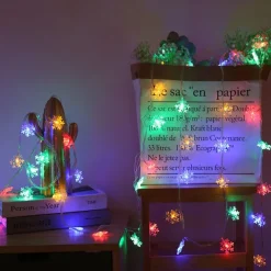 Christmas Decor Lights Snowflake Fairy String Lights Battery / USB Powered 10/20/40 LED Christmas New Year Party Holiday Home Garden Balcony Tree Decoration