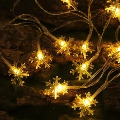 Christmas Decor Lights Snowflake Fairy String Lights Battery / USB Powered 10/20/40 LED Christmas New Year Party Holiday Home Garden Balcony Tree Decoration