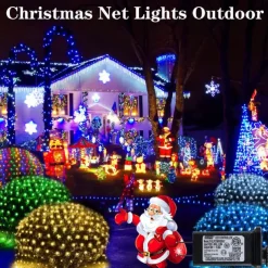 Christmas Decorative Net Light Low Voltage Plug-in DC31V Safe Low Voltage Indoor and Outdoor Christmas Halloween Wedding Decoration 1.5 * 1.5M-96Led/3 * 2M-192Led/6 * 4M-672Led