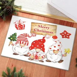 Christmas Door Mat, Christmas Welcome Rug For Front Door Decoration, Bathroom Carpet Foot Pad Rug Entryway Decor