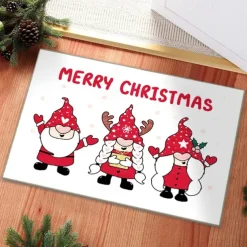 Christmas Door Mat, Christmas Welcome Rug For Front Door Decoration, Bathroom Carpet Foot Pad Rug Entryway Decor