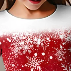 Christmas Girls' 3D Snowman Snowflake Christmas Dress Snowflake Dress Ruffle Dress Long Sleeve 3D Print Fall Winter Sports & Outdoor Daily Holiday Cute Casual Beautiful Kids 3-12 Years Casual Dress A