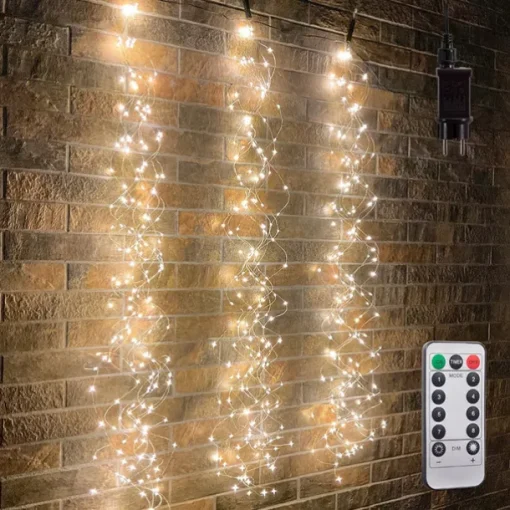 Christmas LED Firefly Bunch Lights, 2m 200 LEDs Waterfall Tree Vine String Lights Outdoor Christmas Garland for Holiday Christmas Decoration