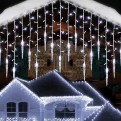 Christmas Light Led Curtain Icicle Fairy String Lights 3.5M 96Led Flexible Xmas Light For Yard Garden Party Patio Decor Colorful Lighting EU US AU UK Plug