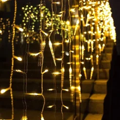 Christmas Light Led Curtain Icicle Fairy String Lights 3.5M 96Led Flexible Xmas Light For Yard Garden Party Patio Decor Colorful Lighting EU US AU UK Plug