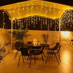 Christmas Light Led Curtain Icicle Fairy String Lights 3.5M 96Led Flexible Xmas Light For Yard Garden Party Patio Decor Colorful Lighting EU US AU UK Plug
