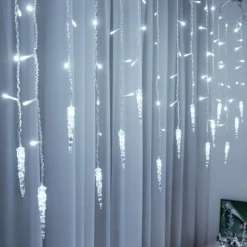 Christmas Light Led Curtain Icicle Fairy String Lights 3.5M 96Led Flexible Xmas Light For Yard Garden Party Patio Decor Colorful Lighting EU US AU UK Plug