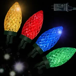 Christmas Lights 16.4 Ft 50 LED C6 Christmas Lights 5M with Timing Function Waterproof and Connectable Plug for Home Party Garden Decor Outdoor Christmas Decorations
