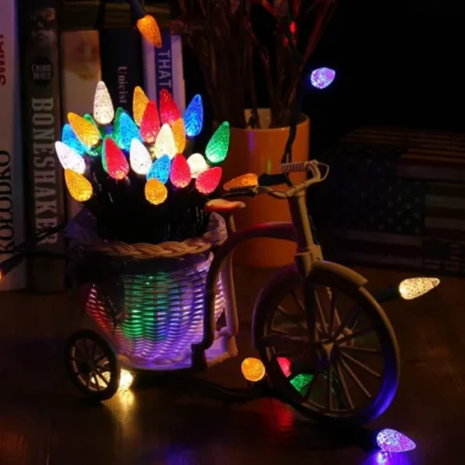 Christmas Lights 16.4 Ft 50 LED C6 Christmas Lights 5M with Timing Function Waterproof and Connectable Plug for Home Party Garden Decor Outdoor Christmas Decorations