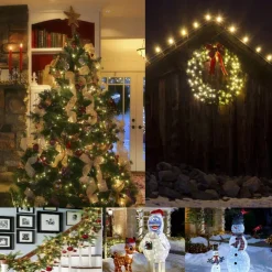 Christmas Lights Battery Operated String Lights 18ft 50 LED 8 Modes LED Mini Lights with Timer for Christmas Tree Wreath Party Home Indoor Outdoor Decor Waterproof Warm White/white