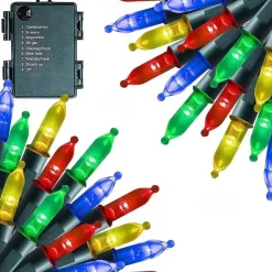 Christmas Lights Battery Operated String Lights 18ft 50 LED 8 Modes LED Mini Lights with Timer for Christmas Tree Wreath Party Home Indoor Outdoor Decor Waterproof Warm White/white