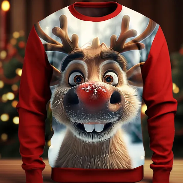 Christmas Men's 3D Print 3D 3D Cartoon Sweatshirts Sweatshirt Sweatshirt Long Sleeve Sweatshirt Crew Neck 3D Funny 3D Print Christmas Vacation Party Crewneck 3D Print 3D Winter Spring & Fall