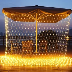 Christmas Net Lights Connectable 6M*4M 720 LED 8 Modes Low Voltage Mesh Fairy String Lights Net String Christmas Lights for Garden Bushes Wedding Xmas Tree Decorations