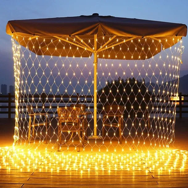 Christmas Net Lights Connectable 6M*4M 720 LED 8 Modes Low Voltage Mesh Fairy String Lights Net String Christmas Lights for Garden Bushes Wedding Xmas Tree Decorations