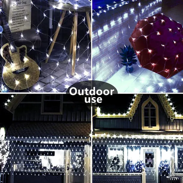 Christmas Net Lights Connectable 6M*4M 720 LED 8 Modes Low Voltage Mesh Fairy String Lights Net String Christmas Lights for Garden Bushes Wedding Xmas Tree Decorations