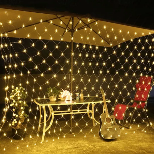 Christmas Net Lights Connectable 6M*4M 720 LED 8 Modes Low Voltage Mesh Fairy String Lights Net String Christmas Lights for Garden Bushes Wedding Xmas Tree Decorations