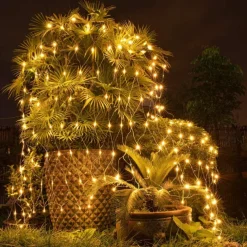 Christmas Net Lights Connectable 6M*4M 720 LED 8 Modes Low Voltage Mesh Fairy String Lights Net String Christmas Lights for Garden Bushes Wedding Xmas Tree Decorations