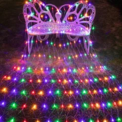 Christmas Net Lights Connectable 6M*4M 720 LED 8 Modes Low Voltage Mesh Fairy String Lights Net String Christmas Lights for Garden Bushes Wedding Xmas Tree Decorations