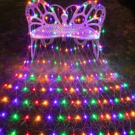 Christmas Net Lights Connectable 6M*4M 720 LED 8 Modes Low Voltage Mesh Fairy String Lights Net String Christmas Lights for Garden Bushes Wedding Xmas Tree Decorations