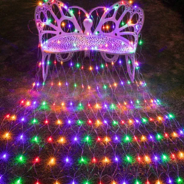 Christmas Net Lights Connectable 6M*4M 720 LED 8 Modes Low Voltage Mesh Fairy String Lights Net String Christmas Lights for Garden Bushes Wedding Xmas Tree Decorations