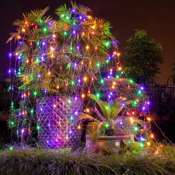 Christmas Net Lights Connectable 6M*4M 720 LED 8 Modes Low Voltage Mesh Fairy String Lights Net String Christmas Lights for Garden Bushes Wedding Xmas Tree Decorations