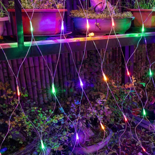 Christmas Net Lights Connectable 6M*4M 720 LED 8 Modes Low Voltage Mesh Fairy String Lights Net String Christmas Lights for Garden Bushes Wedding Xmas Tree Decorations