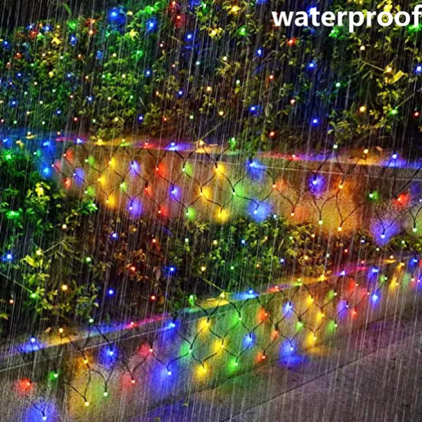 Christmas Net Lights Connectable 6M*4M 720 LED 8 Modes Low Voltage Mesh Fairy String Lights Net String Christmas Lights for Garden Bushes Wedding Xmas Tree Decorations