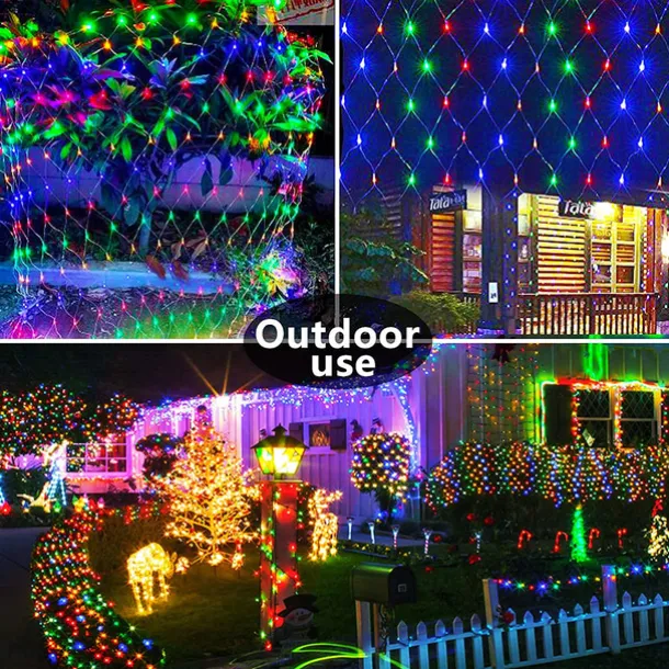 Christmas Net Lights Connectable 6M*4M 720 LED 8 Modes Low Voltage Mesh Fairy String Lights Net String Christmas Lights for Garden Bushes Wedding Xmas Tree Decorations